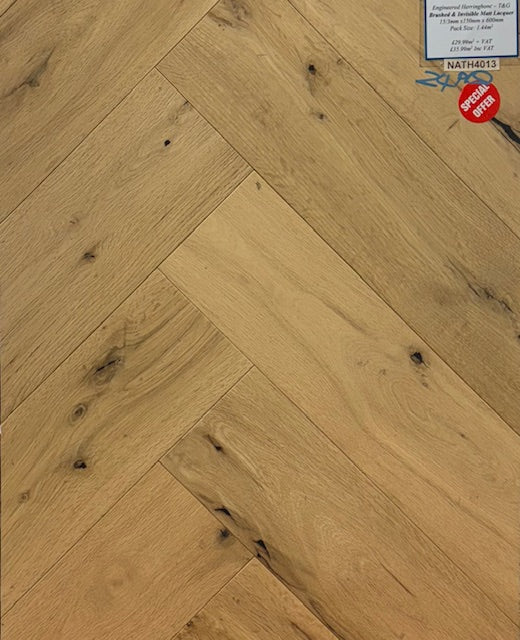 15/3x150x600mm Oak Invisible  Brushed Matt Lacquered  CLEARANCE 34M2 ONLY