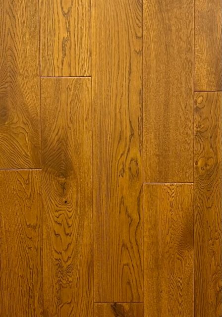18/4x150xRL Oak Handscraped Golden Lacquered CLEARANCE