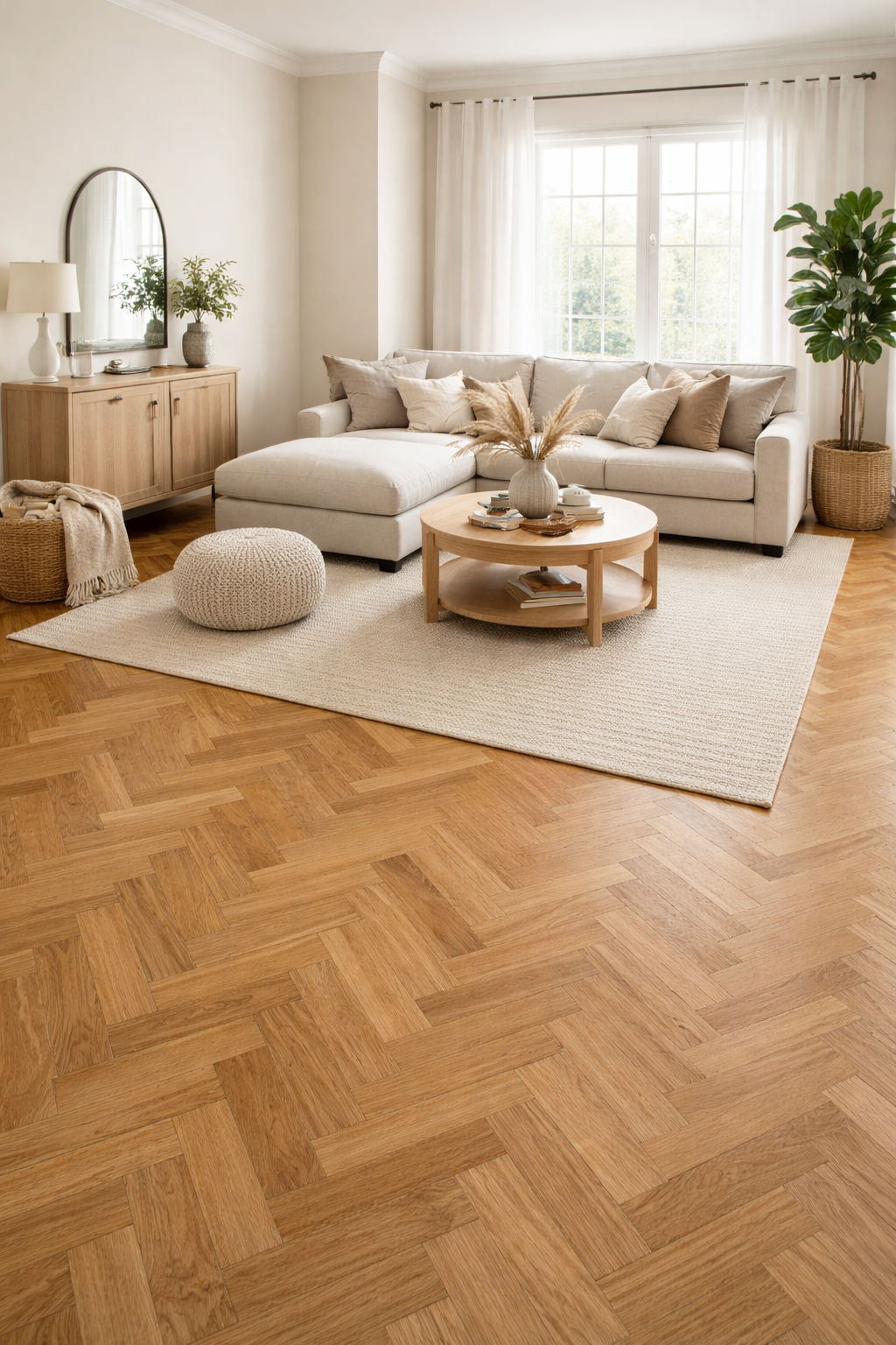 18/4x90x400mm Herringbone Lacquered Select Grade