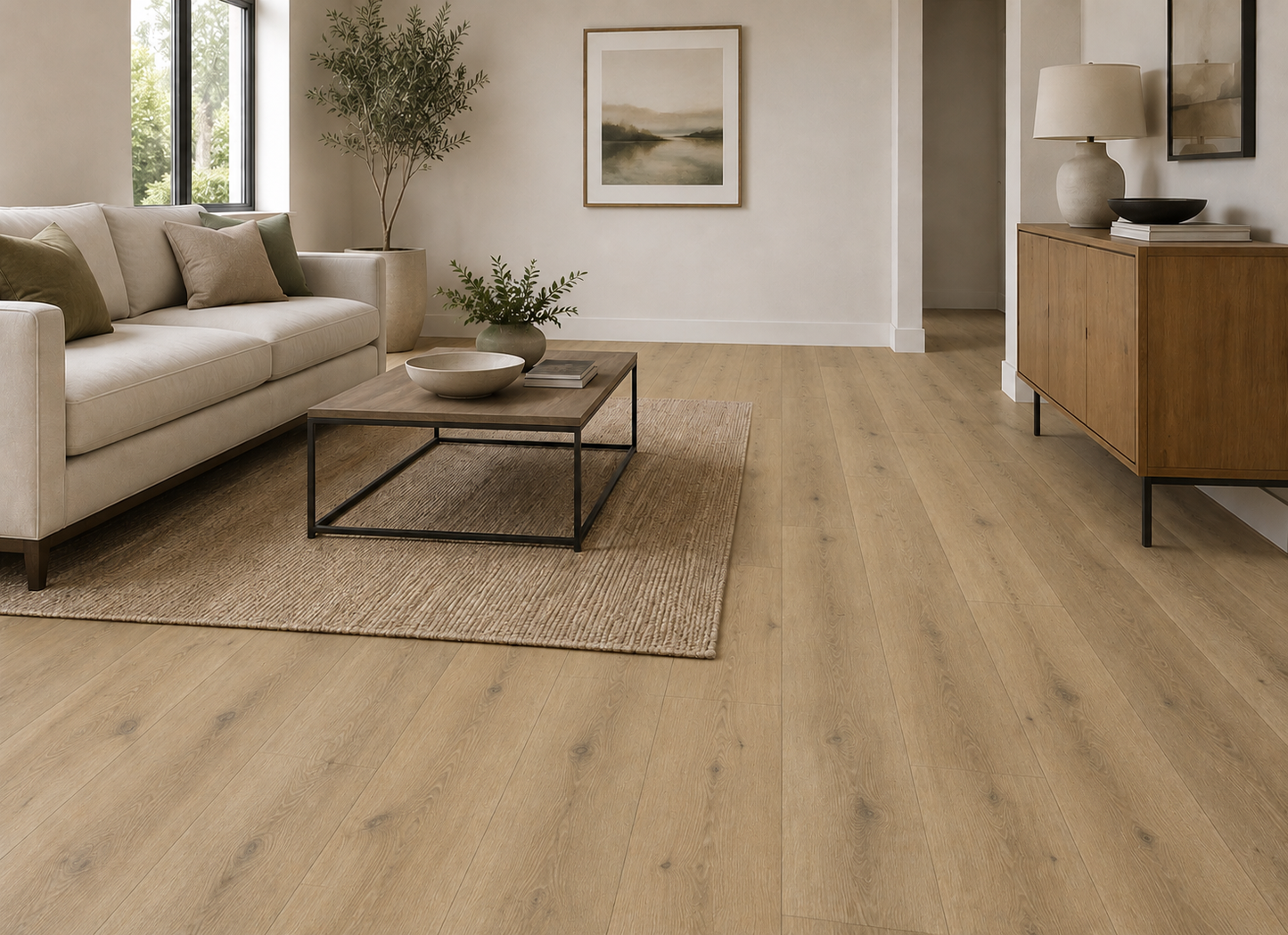 20/6x190x1900mm Brushed Oak White Lacquered