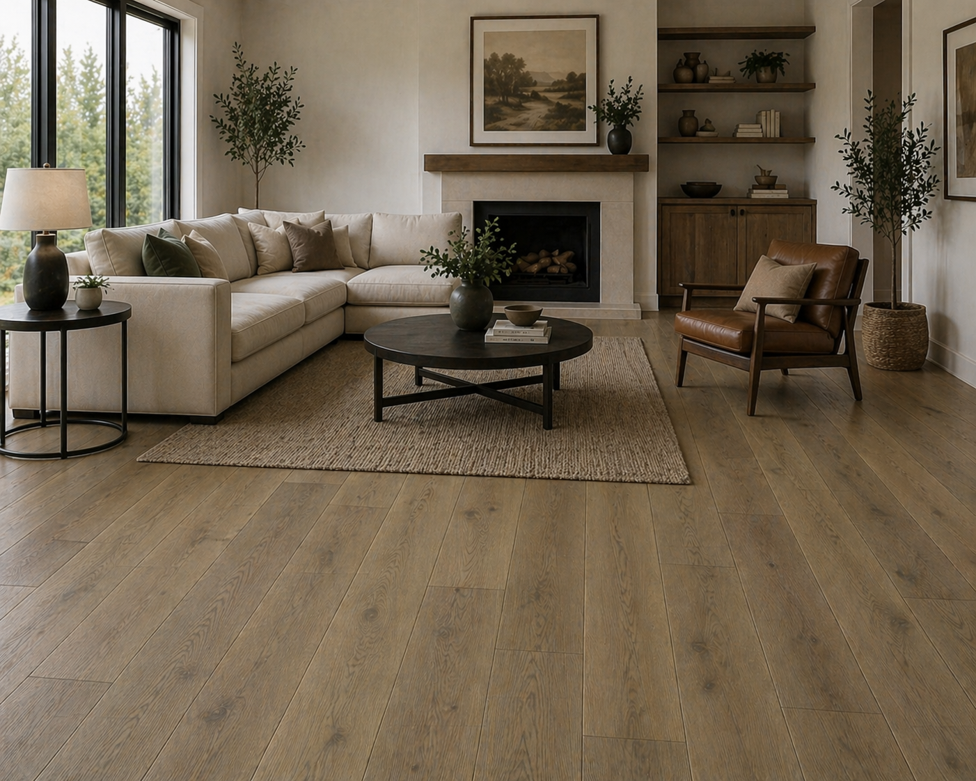 14/3x150x1900mm Oak Deep Brown Matt Lacquered