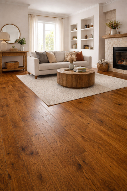 14/3x150x1900mm Brushed Golden Oak Lacquered